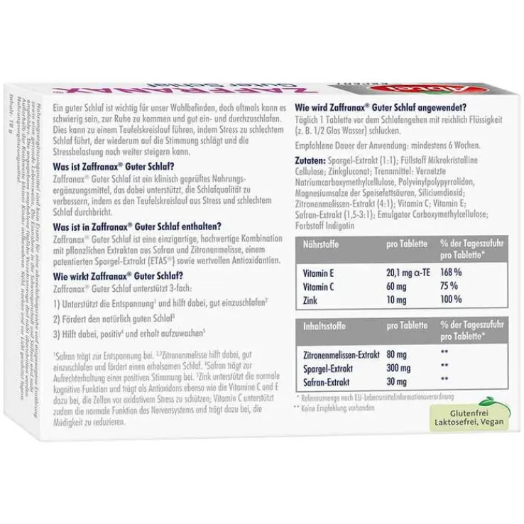 Abtei Expert Zaffranax Guter Schlaf Tabletten, 20 St