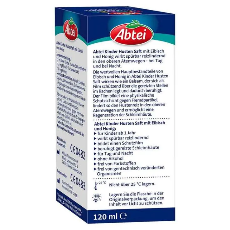 Abtei Kinder Husten Saft Eibisch und Honig, 120 ml