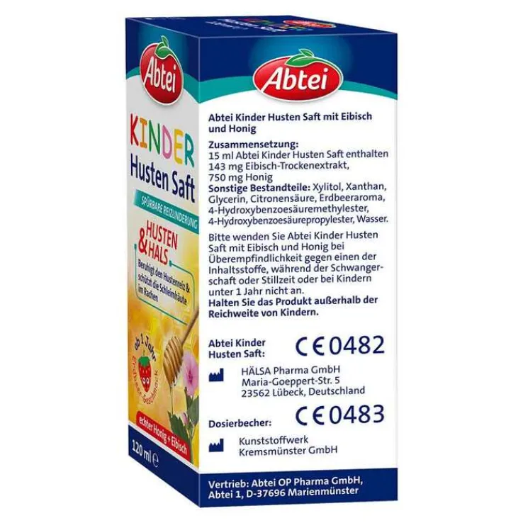 Abtei Kinder Husten Saft Eibisch und Honig, 120 ml