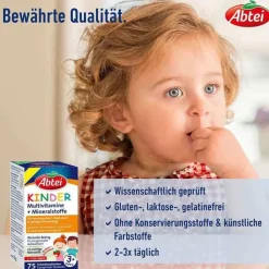 Abtei Kinder Multivitamin + Mineralst.DACH Schmelztab., 75 St