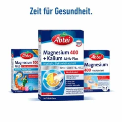 Abtei Magnesium 400 + Kalium Tabletten, 30 St