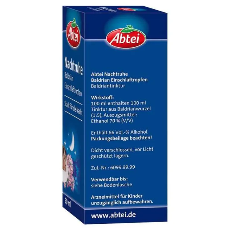 Abtei Nachtruhe Baldrian Einschlaftropfen, 50 ml