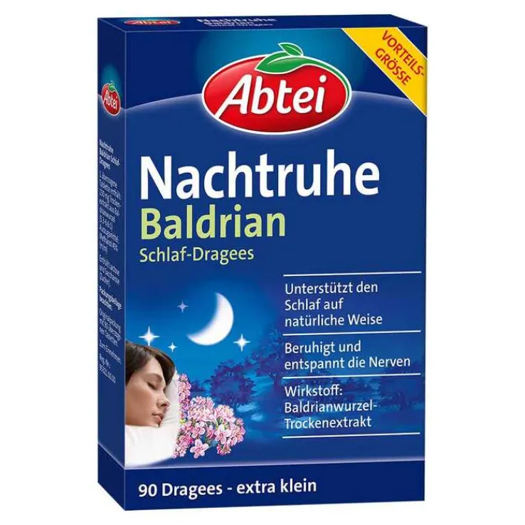 Abtei Nachtruhe Baldrian Schlaf-Dragees, 90 St