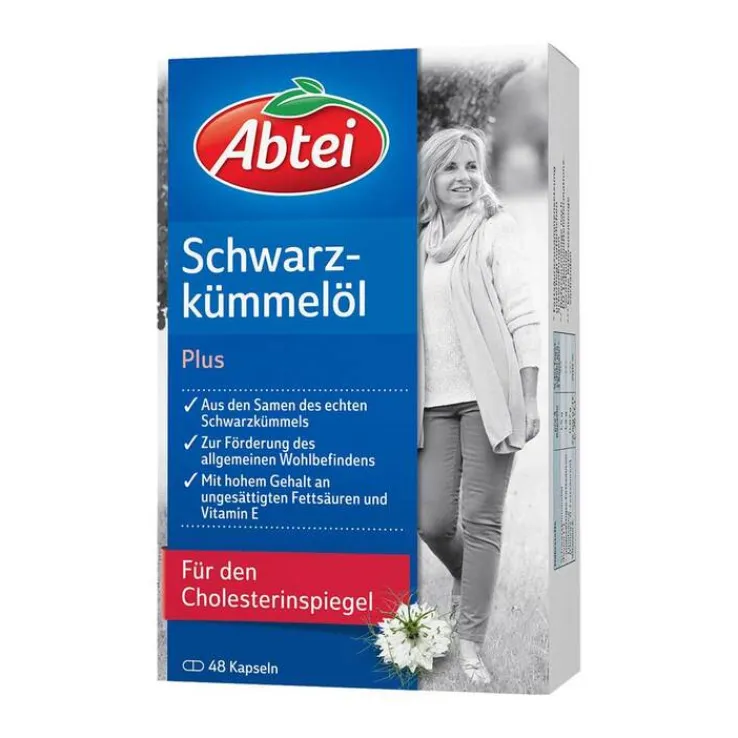 Abtei Schwarzkümmelöl Plus Kapseln, 48 St