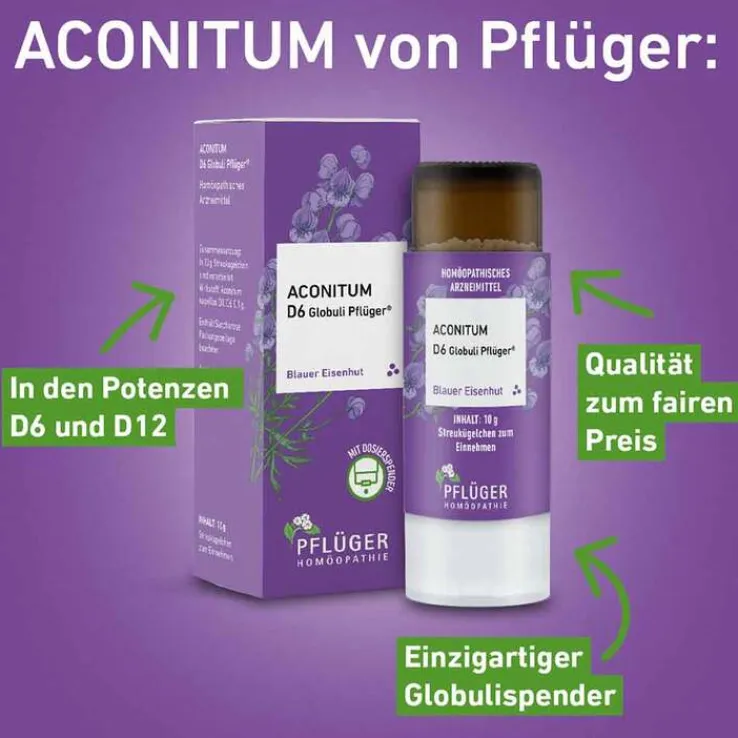 Aconitum D12 Globuli Pflüger Dosierspender, 10 g