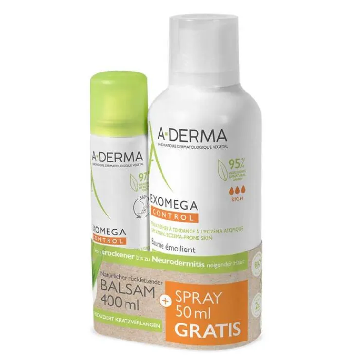 A-Derma Exomega Control Balsam + Spray Promo-Kit, 1 St