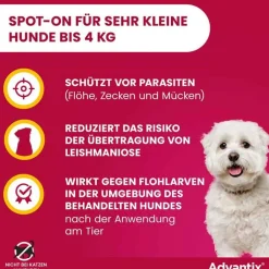 Advantix Spot-on Hund bis 4 kg Lösung, 4 St