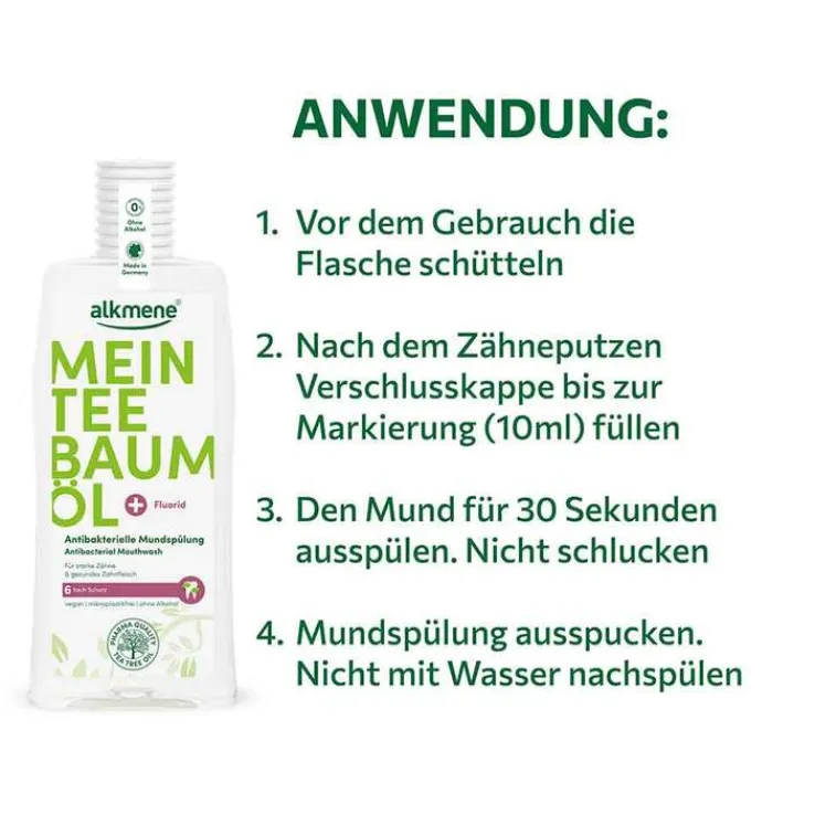 Alkmene Mein Teebaumöl antibakterielle Mundspülung, 500 ml