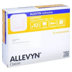 Allevyn Adhesive 7,5x7,5 cm haftende Wundauflage, 10 St