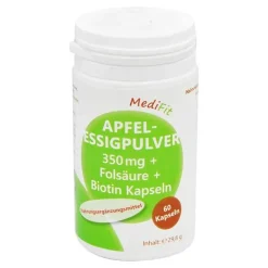 Apfelessigpulver 350 mg + Folsäure + Biotin Kapseln, 60 St