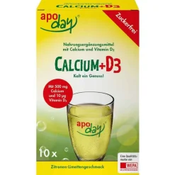 Apoday Calcium + D3 Zitrone-Limette zuckerfrei Pulver , 10X5 g