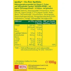 Apoday Ingwer + Honig + Vitamin C Pulver, 10X10 g