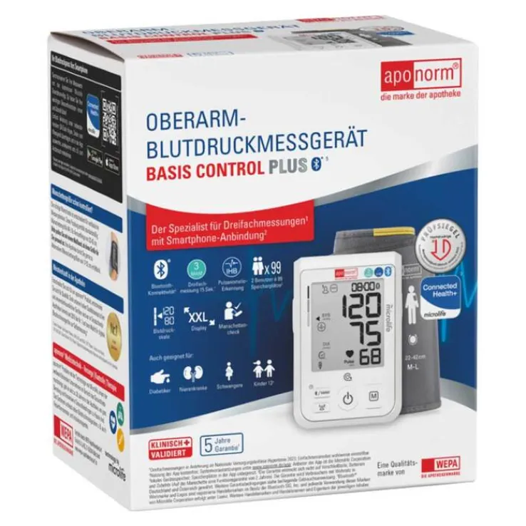 aponorm® Basis Control PLUS BT Oberarm-Blutdruckmessgerät, 1 St