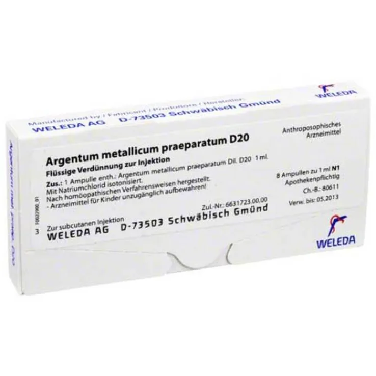 Argentum metallicum Präparat D 20 Ampullen, 8 St