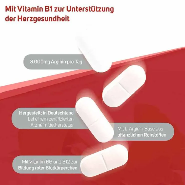 Arginin plus Vitamin B1 + B6 + B12 + Folsäure Filmtabletten , 120 St