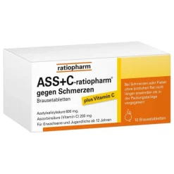 ASS + C ratiopharm gegen Schmerzen Brausetabletten, 10 St