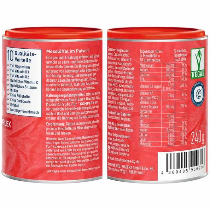 Basen Citrate Pur Komplex Pulver, 240 g
