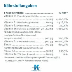 B-Complex mit Methylfolat und Intrinsic Factor Kap, 60 St