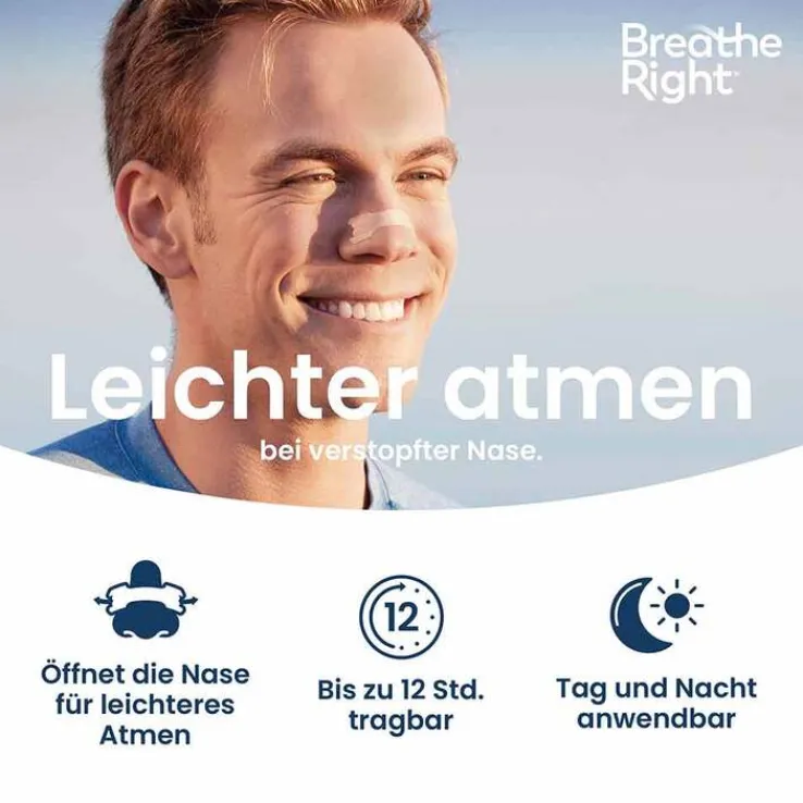 Besser Atmen Breathe Right® Nasenpflaster normal beige, 10 St