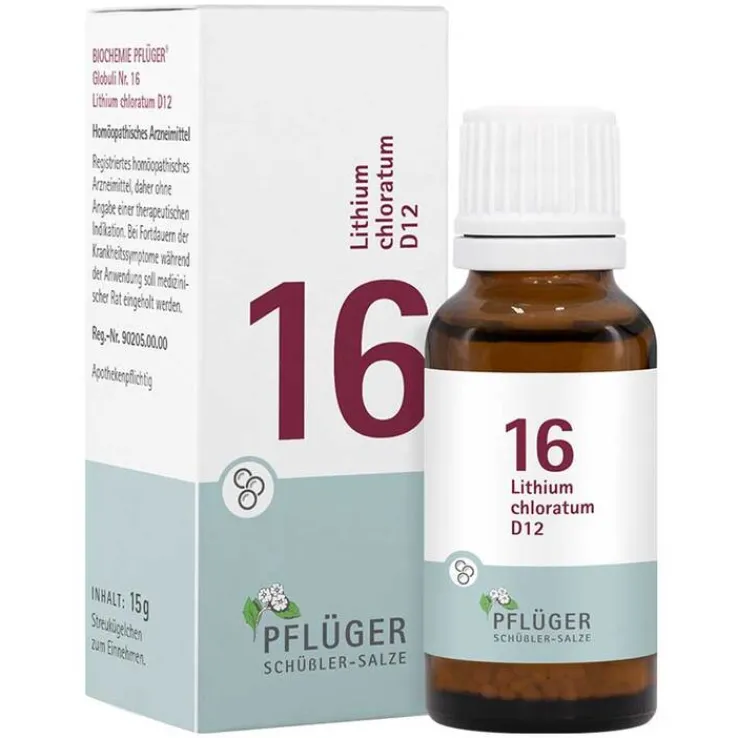 Biochemie Pflüger 16 Lithium chloratum D 12 Globuli , 15 g