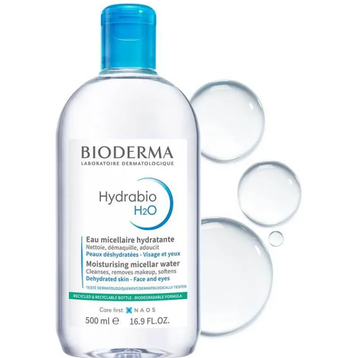 Bioderma Hydrabio H2O Mizellen-Reinigungslösung für feuchtigkeitsarme Haut, 500 ml