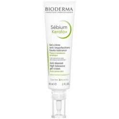Bioderma Sebium Kerato + Creme-Gel Tube für unreine, ölige, zu Akne neigende Haut, 30 ml