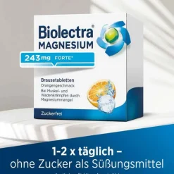 Biolectra® MAGNESIUM 243 mg forte Brausetabletten Orangengeschmack, 20 St