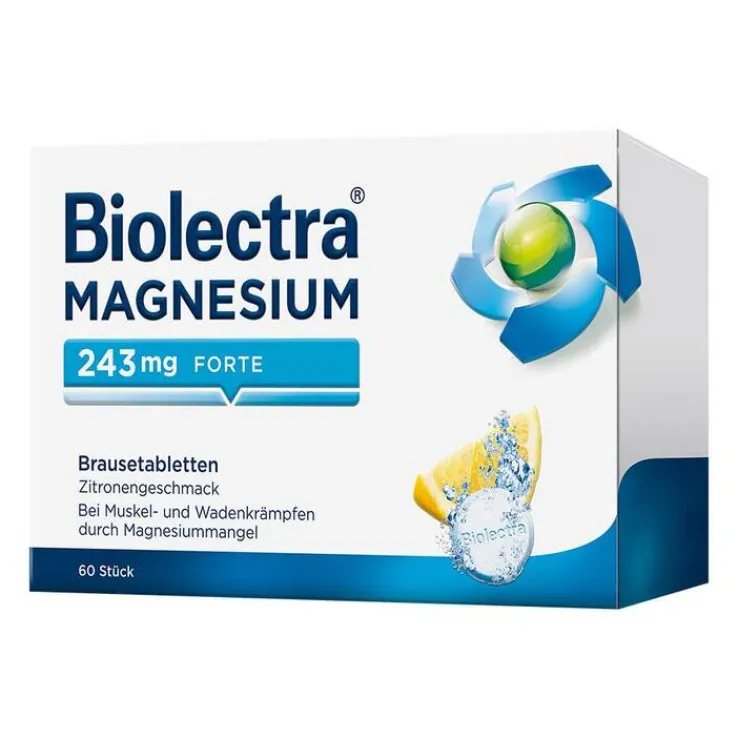 Biolectra® MAGNESIUM 243 mg forte Brausetabletten Zitronengeschmack, 60 St