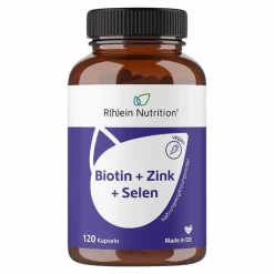 Biotin + Zink + Selen für Haut Haare & Nägel Kapseln, 120 St