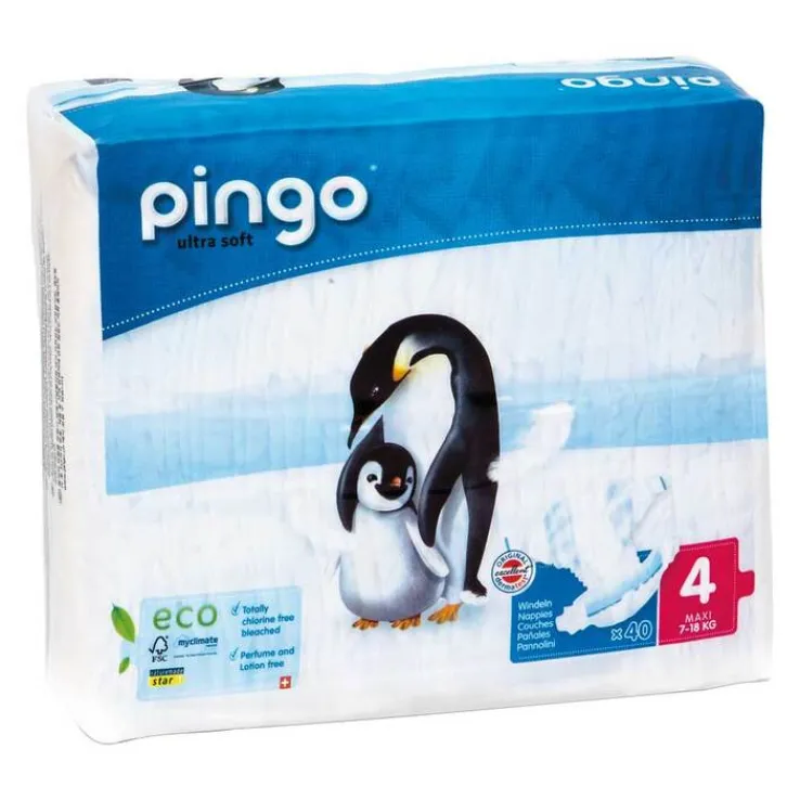 Bio Windeln maxi 7 - 18 kg Pinguin Pingo Swiss, 40 St