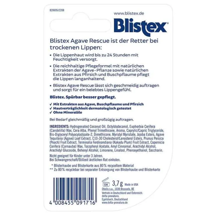 Blistex Agave Rescue Stift, 3.7 g