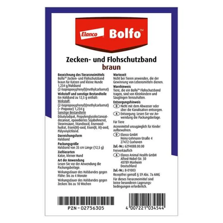Bolfo® Zecken- und Flohschutzband für Katzen und kleine Hunde, 1 St