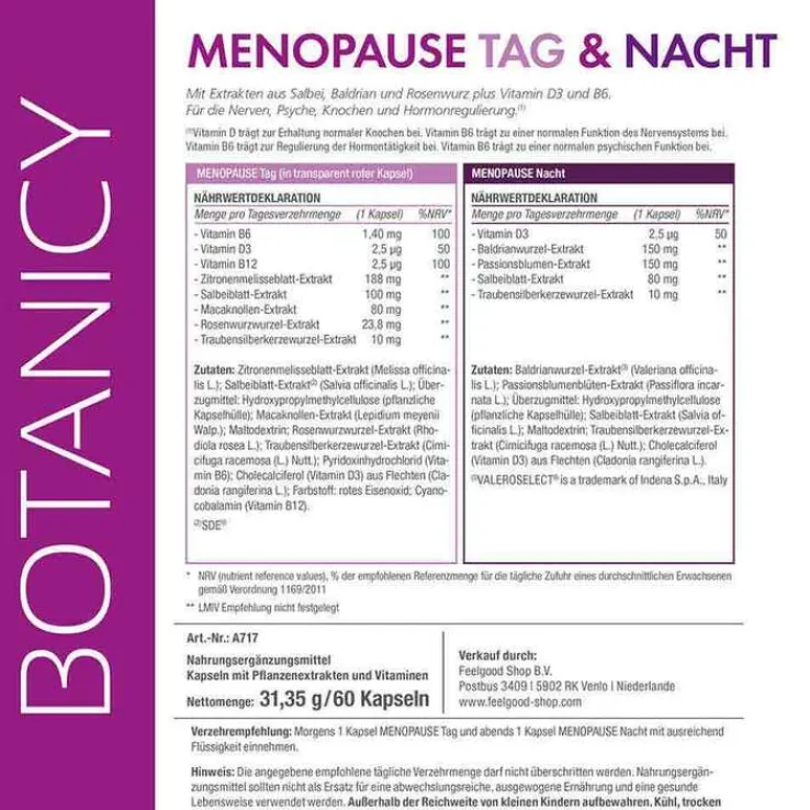 Botanicy Menopause Tag & Nacht Kapseln, 60 St