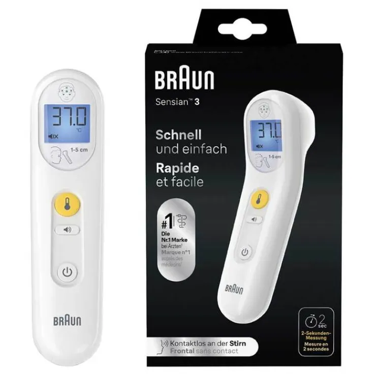 Braun Sensian 3 kontaktloses Thermometer, 1 St
