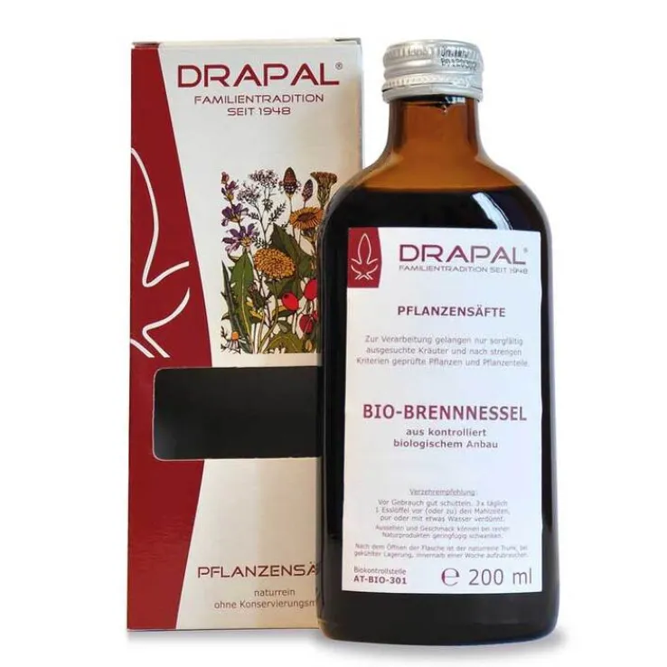 Brennnesselblätter Bio Pflanzensaft Drapal, 200 ml