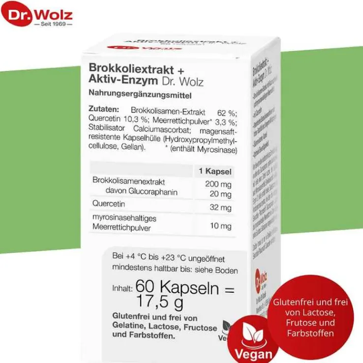 Brokkoliextrakt + Aktiv-Enzym Dr. Wolz magensaftresistent Kapseln , 60 St