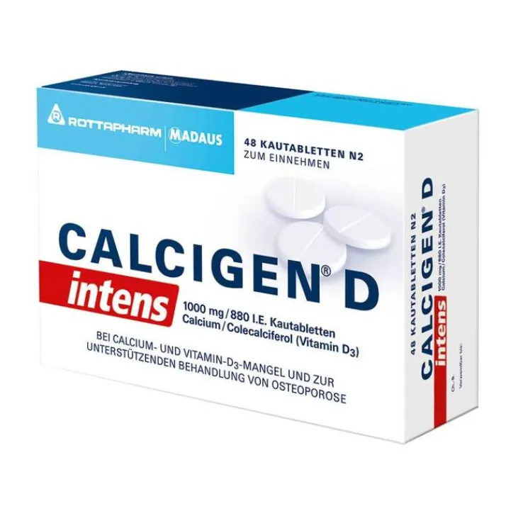 Calcigen D intens 1000 mg / 880 I.E. Kautabletten, 48 St