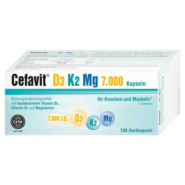 Cefavit D3 K2 Mg 7.000 I.E. Hartkapseln, 100 St