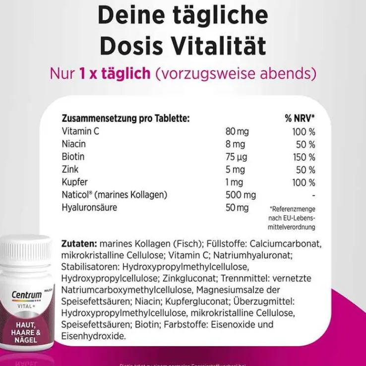 Centrum Vital + Haut Haare & Nägel Tabletten, 30 St