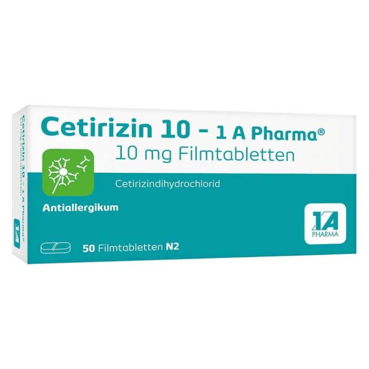 Cetirizin 10 – 1 A Pharma® Filmtabletten, 50 St