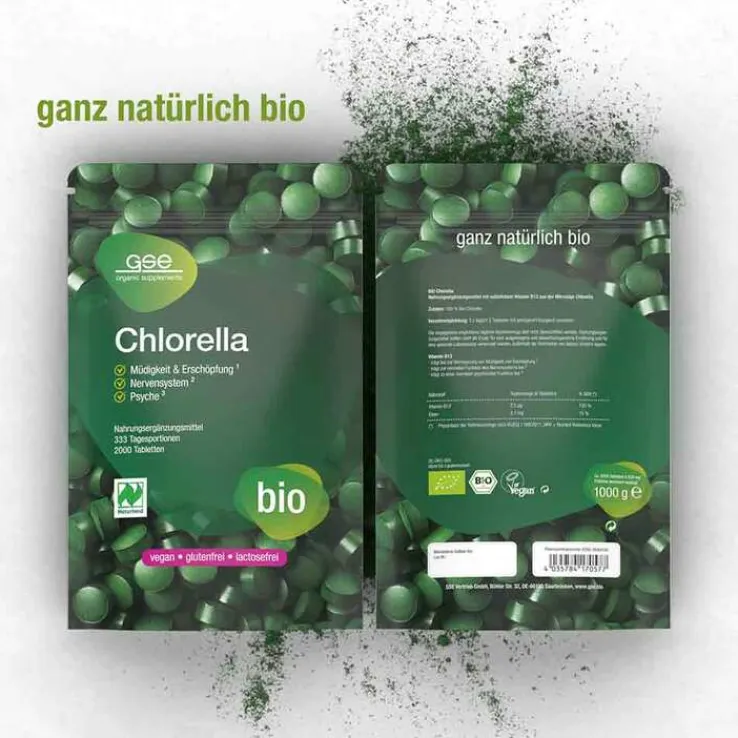 Chlorella 500 mg Bio Naturland Tabletten, 2000 St