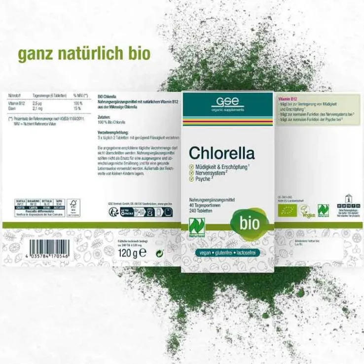 Chlorella 500 mg Bio Naturland Tabletten, 240 St