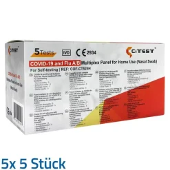 Citest 3 in 1 Selbsttest Covid-19 Antigen & Influe, 5x5 St
