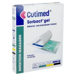 Cutimed Sorbact Gel Kompressen 7,5x7,5 cm, 10 St