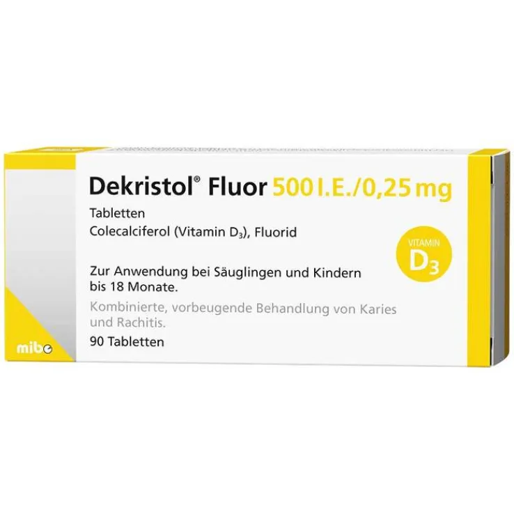 Dekristol Fluor 500 I.E. / 0,25 mg Tabletten, 90 St