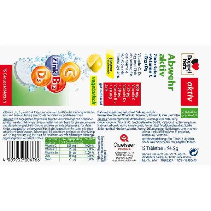 Doppelherz Abwehr aktiv Brausetabletten, 15 St
