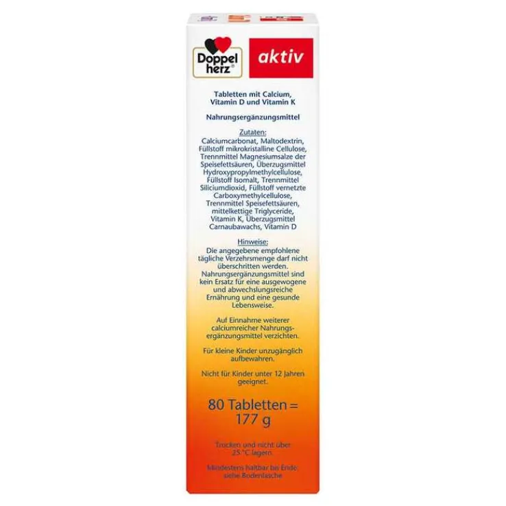 Doppelherz Calcium 700 + Vitamin D3 Tabletten, 80 St
