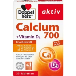 Doppelherz Calcium 700 + Vitamin D3 Tabletten, 30 St