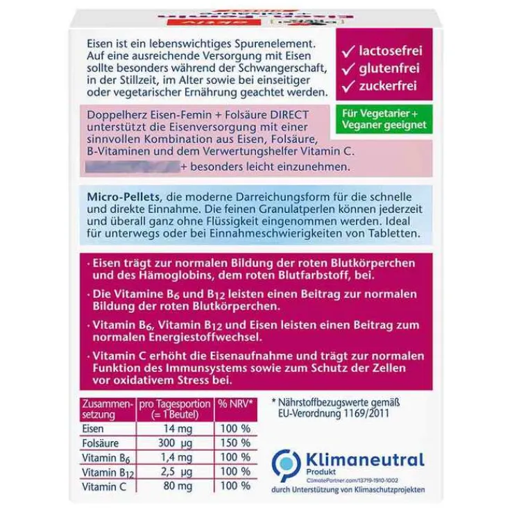 Doppelherz Eisen-Femin direct Pellets, 20 St