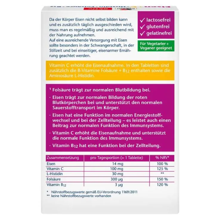 Doppelherz Eisen+Vitamin C+L-Histidin Tabletten, 30 St